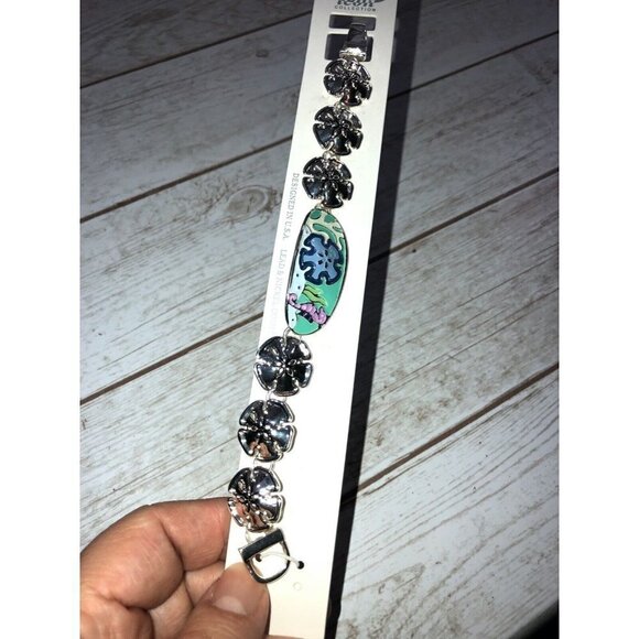 Star Fish Sea Shells Enamel Silver Tone Bracelet - Picture 3 of 7